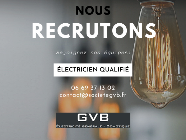 Nous recrutons notre futur électricien qualifié! Rejoignez GVB. 